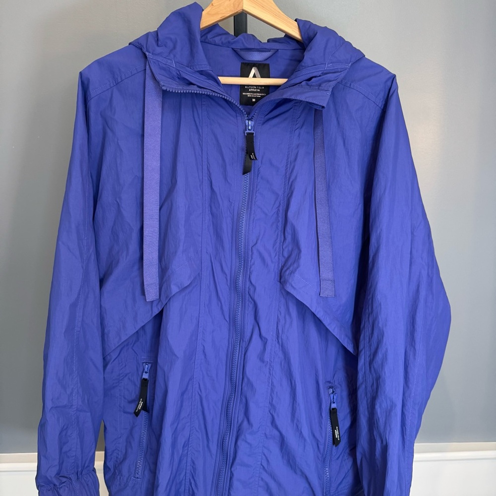 Athleta‎ x Allyson Felix Women Purple Hooded Windbreaker Zip Pockets Size M - Picture 2 of 12